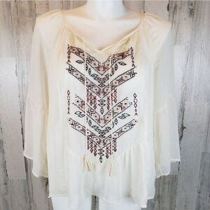 Maurices Embroidered Peasant Top Sz 2X